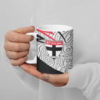 St Kilda Saints Australian Football Ceramic Mug Superhero Mascot Art With Indigenous Pattern Art