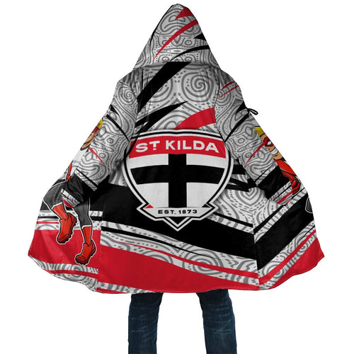 St Kilda Saints Australian Football Cloak Superhero Mascot Art With Indigenous Pattern Art