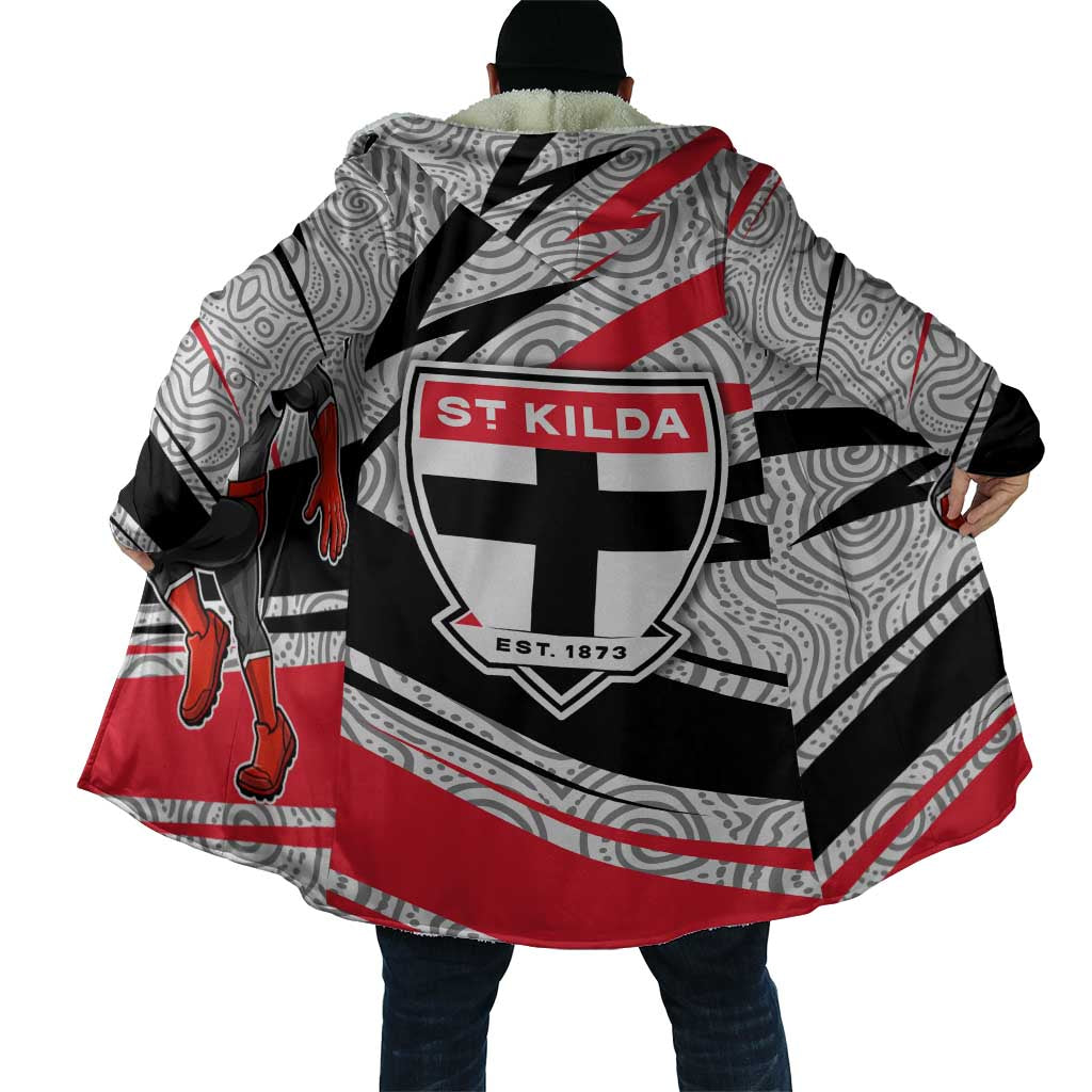 St Kilda Saints Australian Football Cloak Superhero Mascot Art With Indigenous Pattern Art