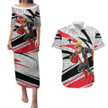 St Kilda Saints Australian Football Couples Matching Puletasi and Hawaiian Shirt Superhero Mascot Art With Indigenous Pattern Art