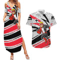 St Kilda Saints Australian Football Couples Matching Summer Maxi Dress and Hawaiian Shirt Superhero Mascot Art With Indigenous Pattern Art