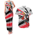 St Kilda Saints Australian Football Couples Matching Tank Maxi Dress and Hawaiian Shirt Superhero Mascot Art With Indigenous Pattern Art