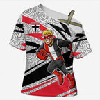 St Kilda Saints Australian Football Cross Shoulder Shirt Superhero Mascot Art With Indigenous Pattern Art