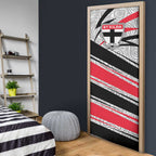 St Kilda Saints Australian Football Door Cover Superhero Mascot Art With Indigenous Pattern Art