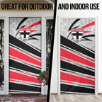 St Kilda Saints Australian Football Door Cover Superhero Mascot Art With Indigenous Pattern Art