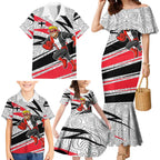 St Kilda Saints Australian Football Family Matching Mermaid Dress and Hawaiian Shirt Superhero Mascot Art With Indigenous Pattern Art