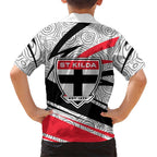 St Kilda Saints Australian Football Family Matching Mermaid Dress and Hawaiian Shirt Superhero Mascot Art With Indigenous Pattern Art