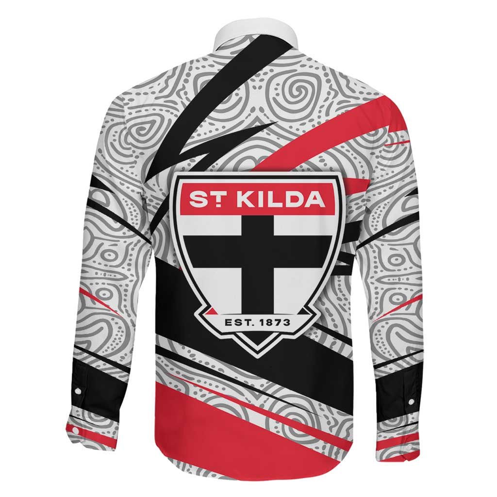 St Kilda Saints Australian Football Family Matching Off Shoulder Maxi Dress and Hawaiian Shirt Superhero Mascot Art With Indigenous Pattern Art