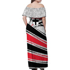 St Kilda Saints Australian Football Family Matching Off Shoulder Maxi Dress and Hawaiian Shirt Superhero Mascot Art With Indigenous Pattern Art