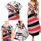 St Kilda Saints Australian Football Family Matching Summer Maxi Dress and Hawaiian Shirt Superhero Mascot Art With Indigenous Pattern Art