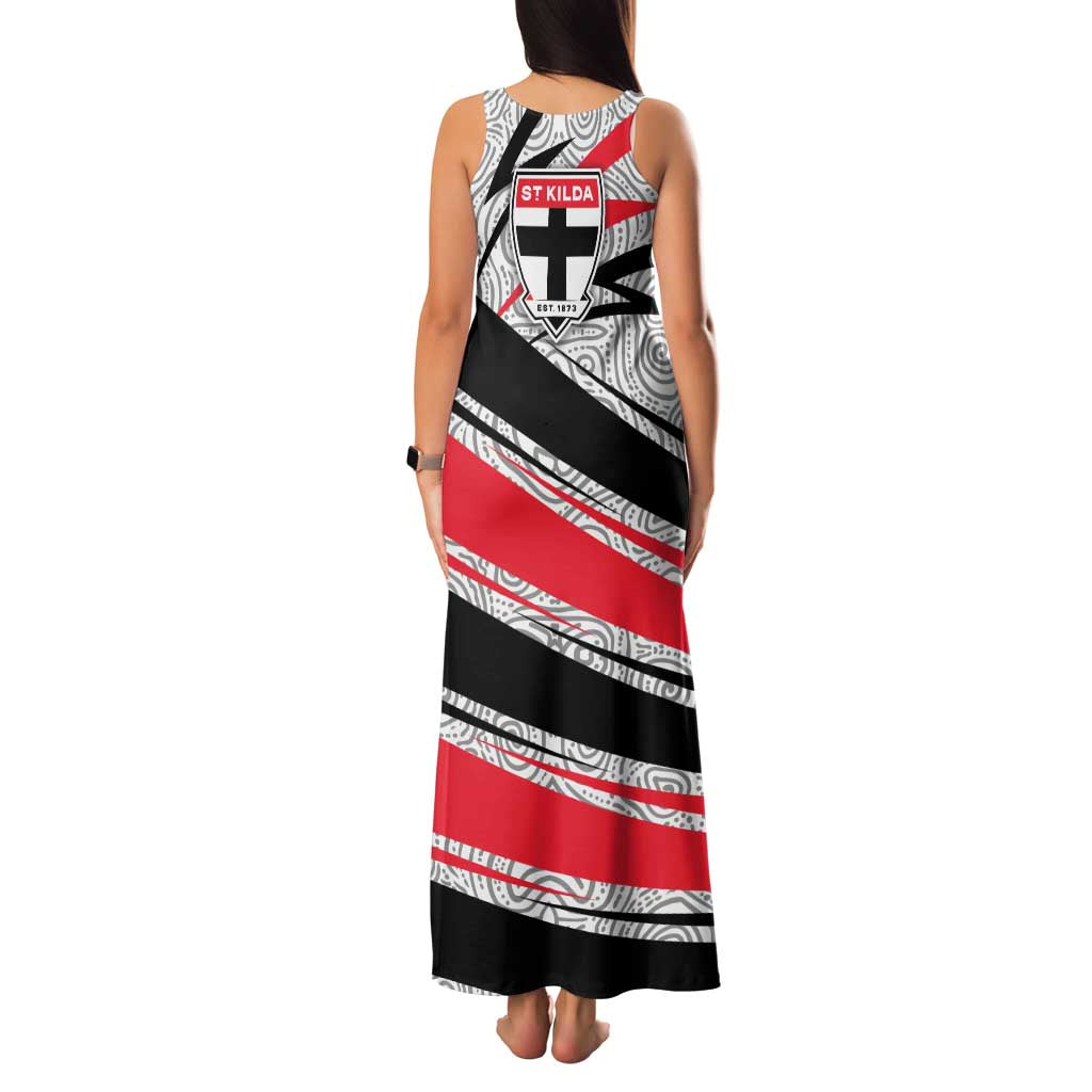 St Kilda Saints Australian Football Family Matching Tank Maxi Dress and Hawaiian Shirt Superhero Mascot Art With Indigenous Pattern Art