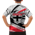 St Kilda Saints Australian Football Hawaiian Shirt Superhero Mascot Art With Indigenous Pattern Art