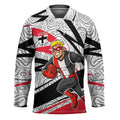 St Kilda Saints Australian Football Hockey Jersey Superhero Mascot Art With Indigenous Pattern Art