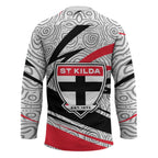 St Kilda Saints Australian Football Hockey Jersey Superhero Mascot Art With Indigenous Pattern Art
