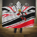 St Kilda Saints Australian Football Hooded Blanket Superhero Mascot Art With Indigenous Pattern Art