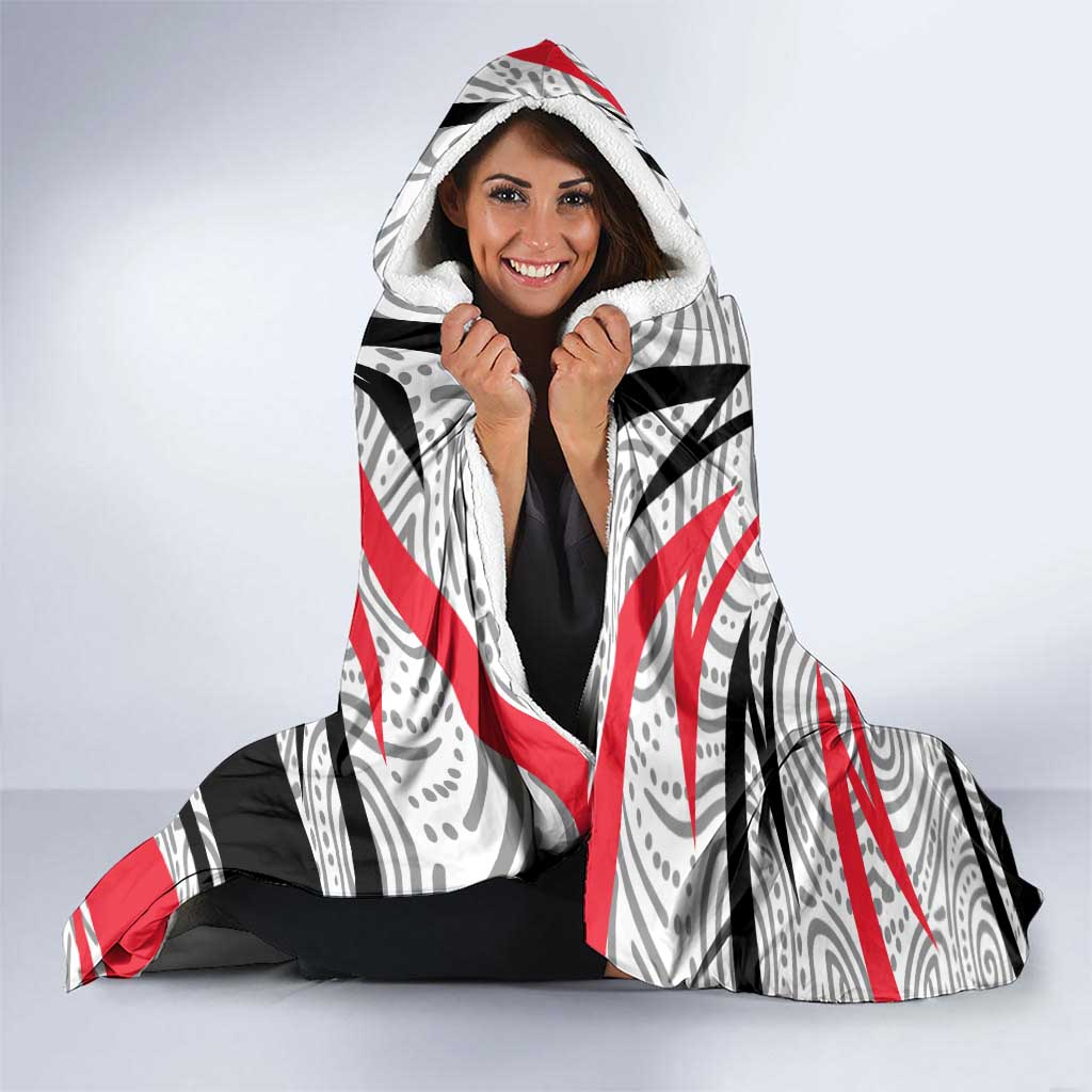 St Kilda Saints Australian Football Hooded Blanket Superhero Mascot Art With Indigenous Pattern Art