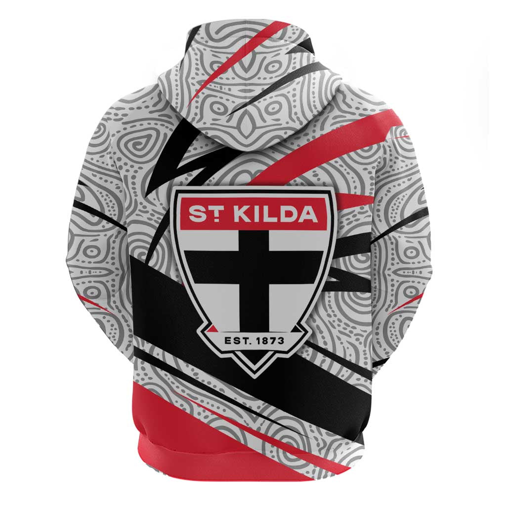St Kilda Saints Australian Football Hoodie Superhero Mascot Art With Indigenous Pattern Art