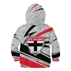 St Kilda Saints Australian Football Kid Hoodie Superhero Mascot Art With Indigenous Pattern Art