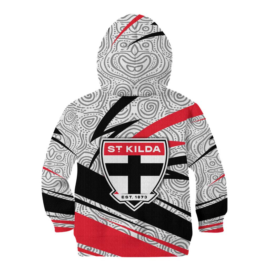 St Kilda Saints Australian Football Kid Hoodie Superhero Mascot Art With Indigenous Pattern Art