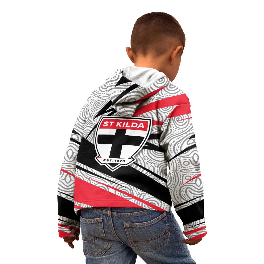St Kilda Saints Australian Football Kid Hoodie Superhero Mascot Art With Indigenous Pattern Art