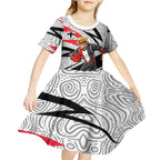St Kilda Saints Australian Football Kid Short Sleeve Dress Superhero Mascot Art With Indigenous Pattern Art