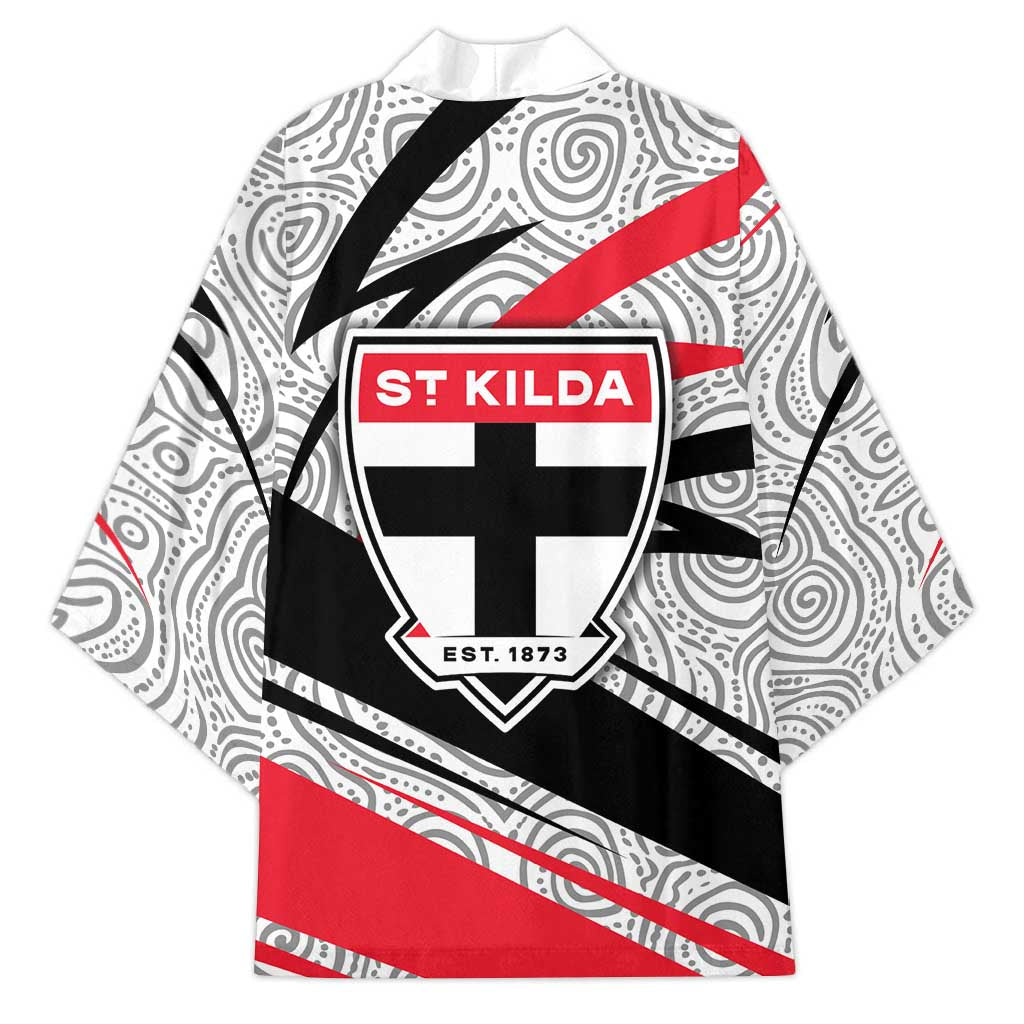 St Kilda Saints Australian Football Kimono Superhero Mascot Art With Indigenous Pattern Art