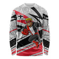 St Kilda Saints Australian Football Long Sleeve Shirt Superhero Mascot Art With Indigenous Pattern Art