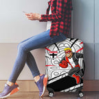 St Kilda Saints Australian Football Luggage Cover Superhero Mascot Art With Indigenous Pattern Art