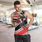 St Kilda Saints Australian Football Men Tank Top Superhero Mascot Art With Indigenous Pattern Art