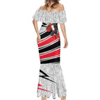 St Kilda Saints Australian Football Mermaid Dress Superhero Mascot Art With Indigenous Pattern Art