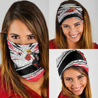 St Kilda Saints Australian Football Neck Gaiter Superhero Mascot Art With Indigenous Pattern Art