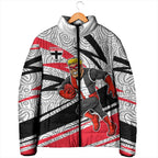 St Kilda Saints Australian Football Padded Jacket Superhero Mascot Art With Indigenous Pattern Art