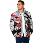 St Kilda Saints Australian Football Padded Jacket Superhero Mascot Art With Indigenous Pattern Art