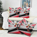 St Kilda Saints Australian Football Pillow Cover Superhero Mascot Art With Indigenous Pattern Art