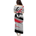 St Kilda Saints Australian Football Puletasi Superhero Mascot Art With Indigenous Pattern Art