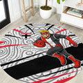 St Kilda Saints Australian Football Round Carpet Superhero Mascot Art With Indigenous Pattern Art