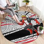 St Kilda Saints Australian Football Round Carpet Superhero Mascot Art With Indigenous Pattern Art