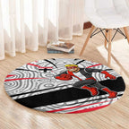 St Kilda Saints Australian Football Round Carpet Superhero Mascot Art With Indigenous Pattern Art
