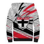 St Kilda Saints Australian Football Sherpa Hoodie Superhero Mascot Art With Indigenous Pattern Art