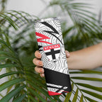 St Kilda Saints Australian Football Skinny Tumbler Superhero Mascot Art With Indigenous Pattern Art