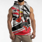 St Kilda Saints Australian Football Sleeveless Hoodie Superhero Mascot Art With Indigenous Pattern Art