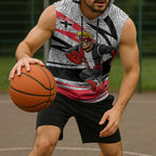 St Kilda Saints Australian Football Sleeveless Hoodie Superhero Mascot Art With Indigenous Pattern Art
