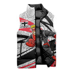 St Kilda Saints Australian Football Sleeveless Puffer Jacket Superhero Mascot Art With Indigenous Pattern Art
