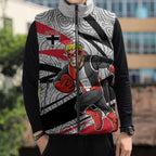 St Kilda Saints Australian Football Sleeveless Puffer Jacket Superhero Mascot Art With Indigenous Pattern Art