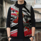 St Kilda Saints Australian Football Sleeveless Puffer Jacket Superhero Mascot Art With Indigenous Pattern Art