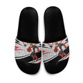 St Kilda Saints Australian Football Slide Sandals Superhero Mascot Art With Indigenous Pattern Art
