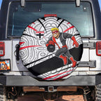 St Kilda Saints Australian Football Spare Tire Cover Superhero Mascot Art With Indigenous Pattern Art