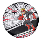 St Kilda Saints Australian Football Spare Tire Cover Superhero Mascot Art With Indigenous Pattern Art
