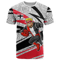 St Kilda Saints Australian Football T Shirt Superhero Mascot Art With Indigenous Pattern Art