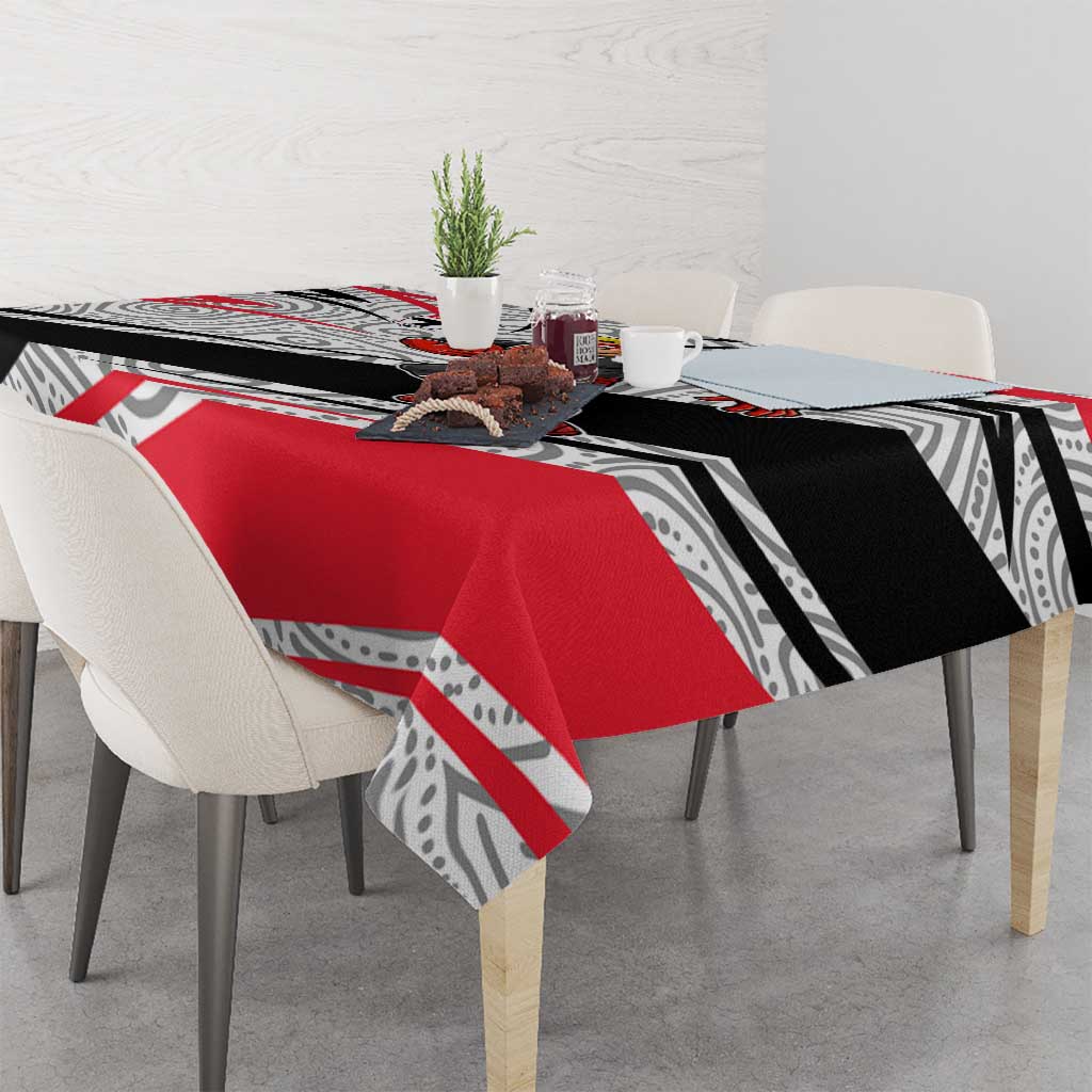 St Kilda Saints Australian Football Tablecloth Superhero Mascot Art With Indigenous Pattern Art